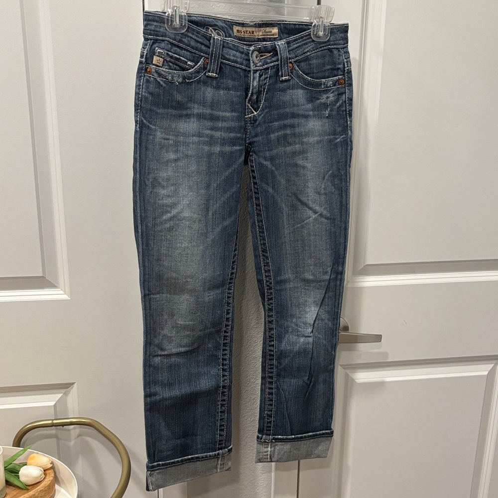EUC Big Star Ultra-Low Rise Medium Wash Jeans